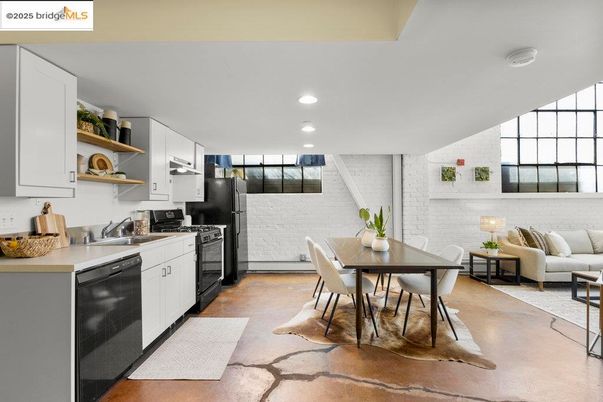 Dining room, Interior, Kitchen, Living room, Recessed Lighting, Stainless Steel Appliances