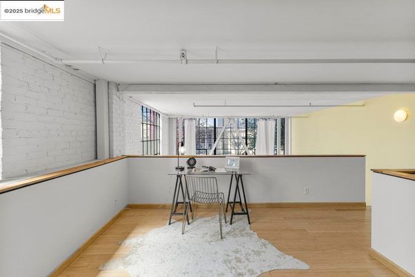 Home Office, Interior, Stone Walls, Wood Texture Flooring