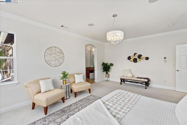 Bedroom, Chandelier, Interior
