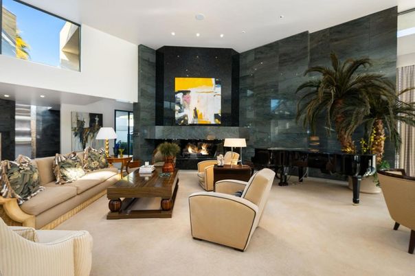 Fireplace, Interior, Living room, Piano, Recessed Lighting
