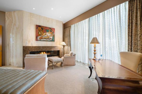 Fireplace, Home Office, Interior, Living room, Recessed Lighting