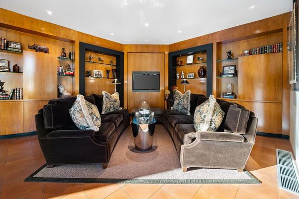 Interior, Living room, Recessed Lighting, Wooden Walls