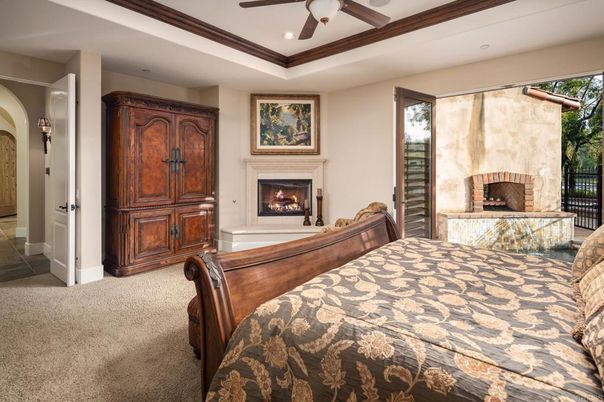 Bedroom, Fireplace, Interior, Recessed Lighting