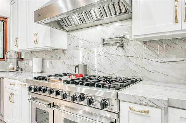 Interior, Kitchen, Marble Walls, Stainless Steel Appliances