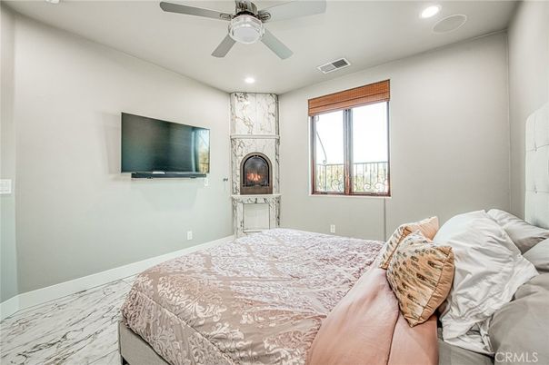 Bedroom, Fireplace, Interior, Recessed Lighting