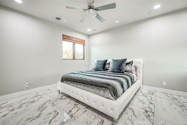Bedroom, Interior, Marble, Recessed Lighting