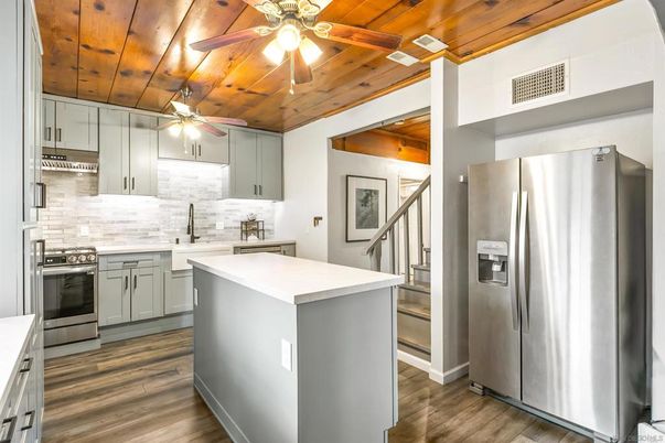 Interior, Kitchen, Stainless Steel Appliances, Wooden Ceilings, Wood Texture Flooring