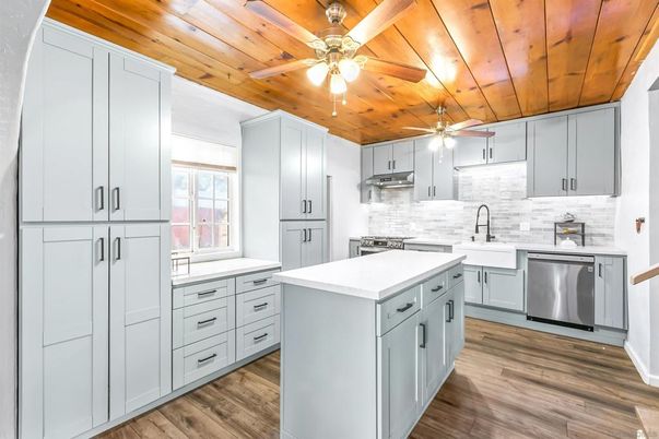 Interior, Kitchen, Stainless Steel Appliances, Wooden Ceilings, Wood Texture Flooring