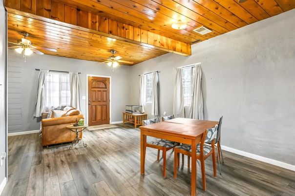Dining room, Interior, Wooden Ceilings, Wood Texture Flooring