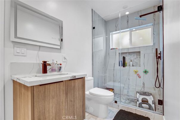 Bathroom, Glass Shower, Interior, Marble Walls