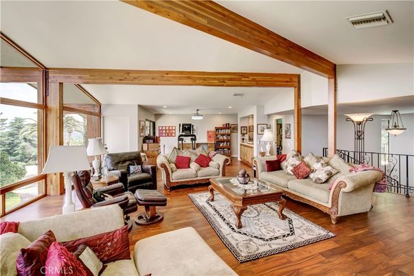Interior, Living room, Recessed Lighting, Wooden Beams, Wood Texture Flooring