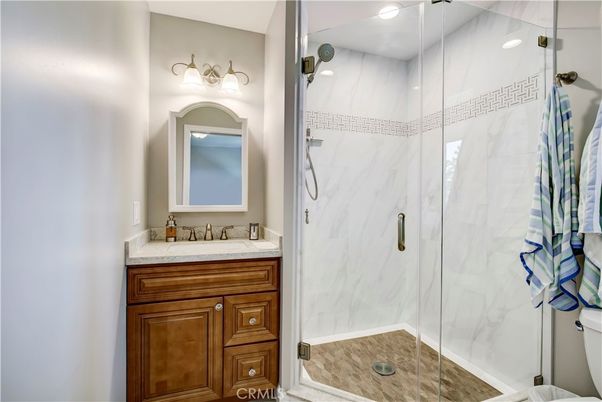 Bathroom, Glass Shower, Interior, Marble Walls