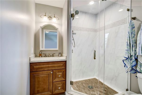 Bathroom, Glass Shower, Interior, Marble Walls