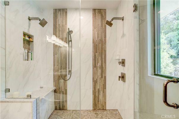 Bathroom, Glass Shower, Interior, Marble Walls
