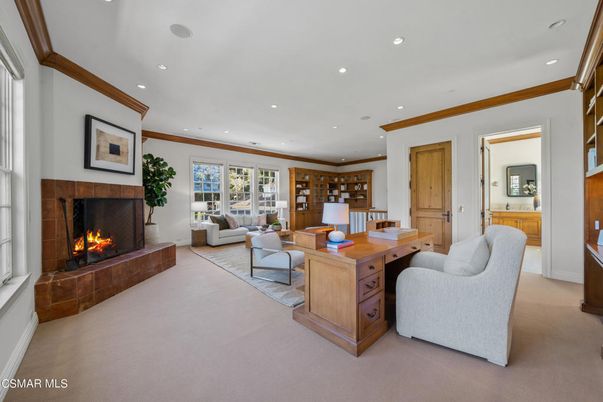 Fireplace, Home Office, Interior, Living room, Recessed Lighting