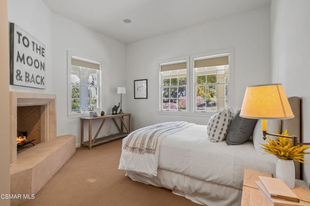 Bedroom, Fireplace, Interior