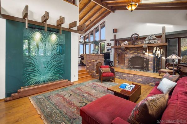 Fireplace, Interior, Living room, Stone Walls, Wooden Beams, Wooden Ceilings, Wood Texture Flooring