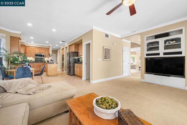 Dining room, Interior, Kitchen, Living room, Recessed Lighting, Stainless Steel Appliances