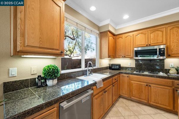 Interior, Kitchen, Recessed Lighting, Tile Countertops