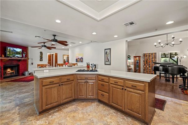 Fireplace, Interior, Piano, Recessed Lighting