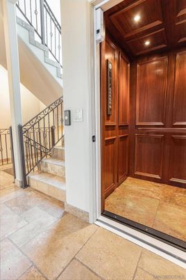 Elevator, Interior, Recessed Lighting, Wooden Ceilings, Wooden Walls