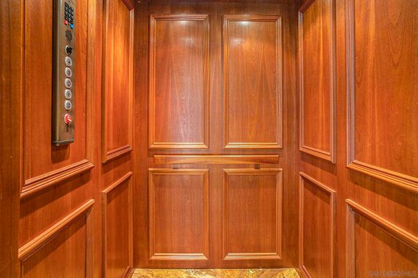Elevator, Interior, Wooden Walls