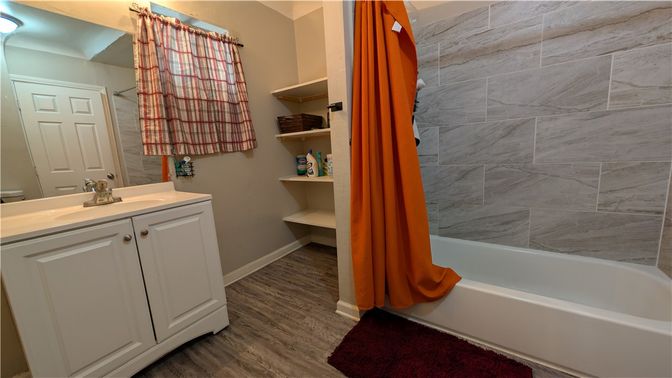 Bathroom, Interior, Wood Texture Flooring