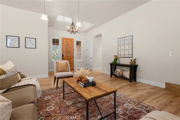 Chandelier, Interior, Living room, Pendant Lights, Wood Texture Flooring