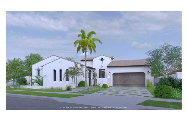 Attached, Exterior, Facade, Spanish Mediterranean