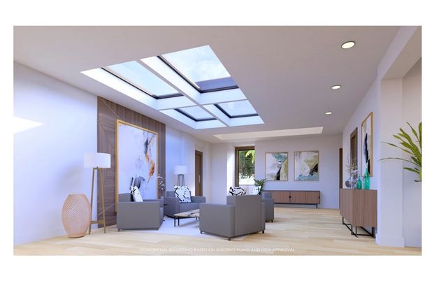 Glass Ceilings, Interior, Living room, Recessed Lighting, Wood Texture Flooring
