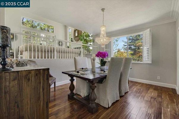 Chandelier, Dining room, Interior, Wood Texture Flooring