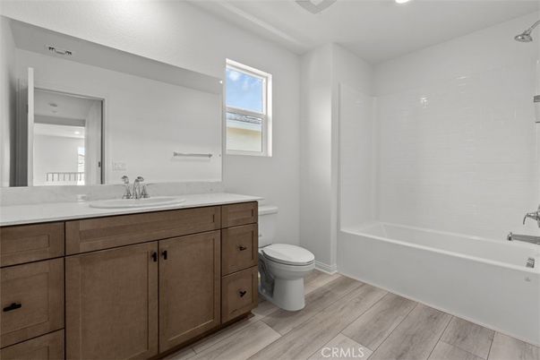 Bathroom, Interior, Recessed Lighting, Wood Texture Flooring