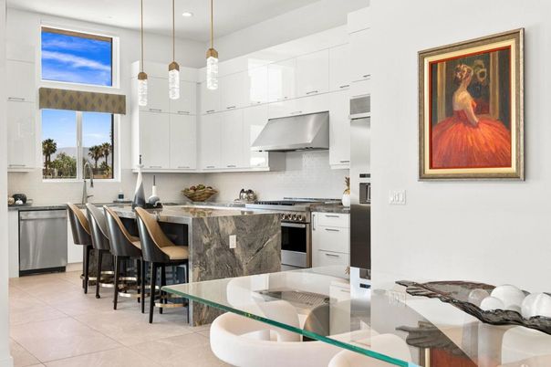 Dining room, Interior, Kitchen, Pendant Lights, Recessed Lighting, Stainless Steel Appliances