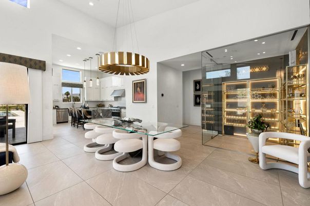 Dining room, Interior, Kitchen, Pendant Lights, Recessed Lighting, Stainless Steel Appliances