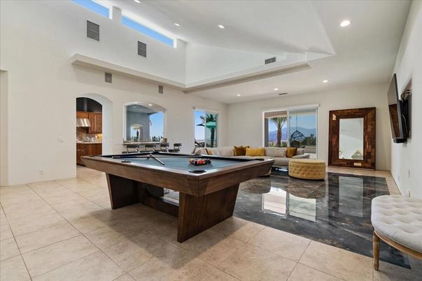 Billiard Table, Game Room, Interior, Recessed Lighting