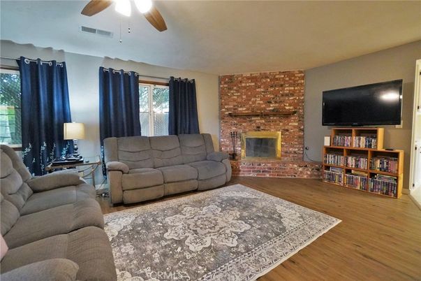 Fireplace, Interior, Living room, Stone Walls, Wood Texture Flooring