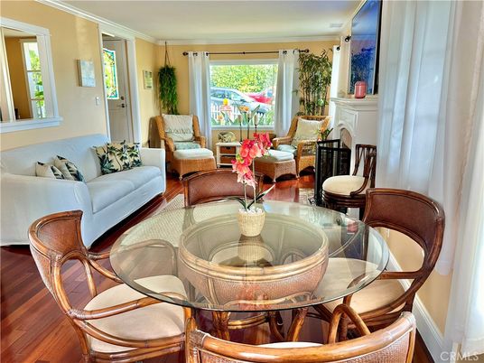 Dining room, Fireplace, Interior, Living room, Wood Texture Flooring