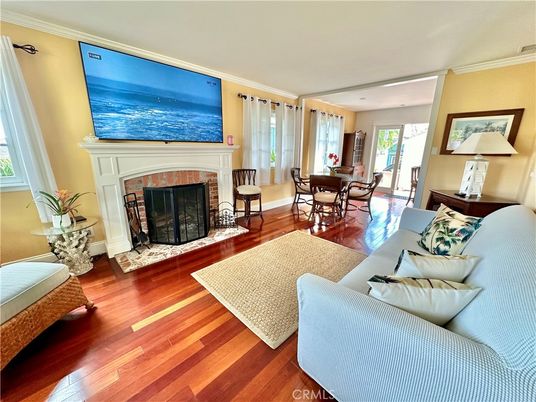 Dining room, Fireplace, Interior, Living room, Wood Texture Flooring