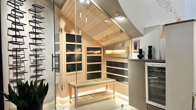 Interior, Sauna Room, Wine Storage