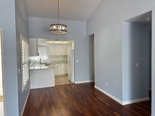 Interior, Kitchen, Pendant Lights, Wood Texture Flooring