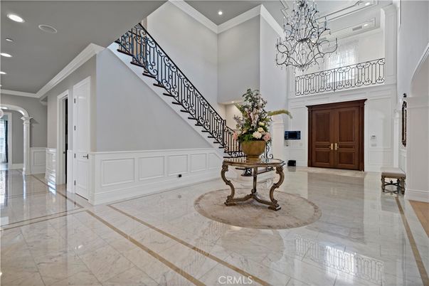 Chandelier, Interior, Marble, Recessed Lighting