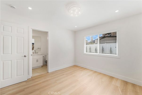 Bathroom, Empty room, Interior, Recessed Lighting, Wood Texture Flooring