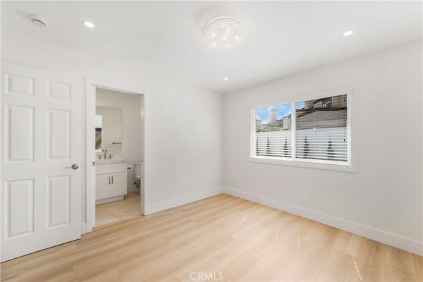 Bathroom, Empty room, Interior, Recessed Lighting, Wood Texture Flooring