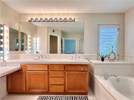 Bathroom, Dual Sink Vanities, Interior, Tile Countertops