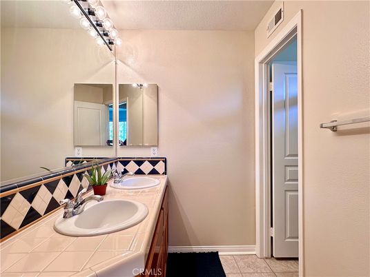 Bathroom, Dual Sink Vanities, Interior, Tile Countertops