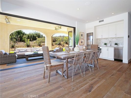 Dining room, Interior, Kitchen, Living room, Recessed Lighting, Wood Texture Flooring