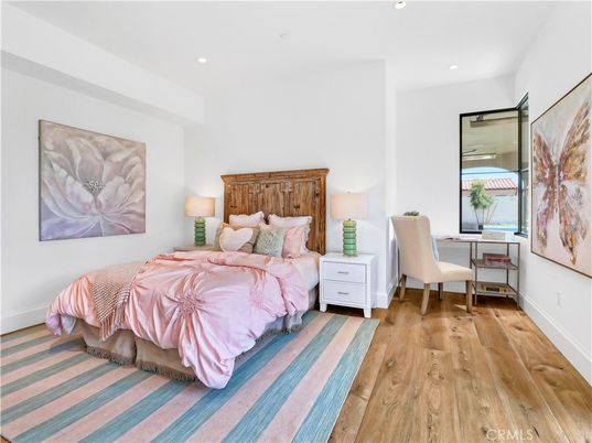 Bedroom, Home Office, Interior, Recessed Lighting, Wood Texture Flooring