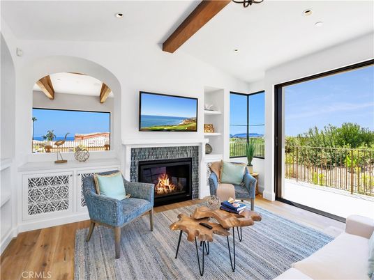 Fireplace, Interior, Living room, Recessed Lighting, Wooden Beams, Wood Texture Flooring