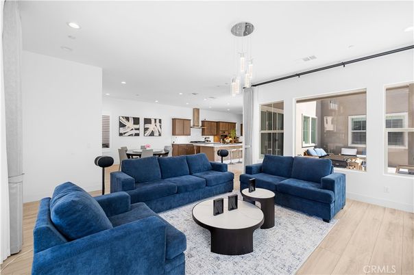 Dining room, Interior, Kitchen, Living room, Pendant Lights, Recessed Lighting, Wood Texture Flooring