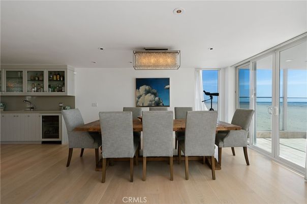 Dining room, Interior, Recessed Lighting, Water, Wood Texture Flooring